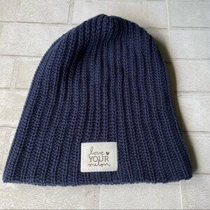 Love Your Melon Dark Blue Knit Beanie